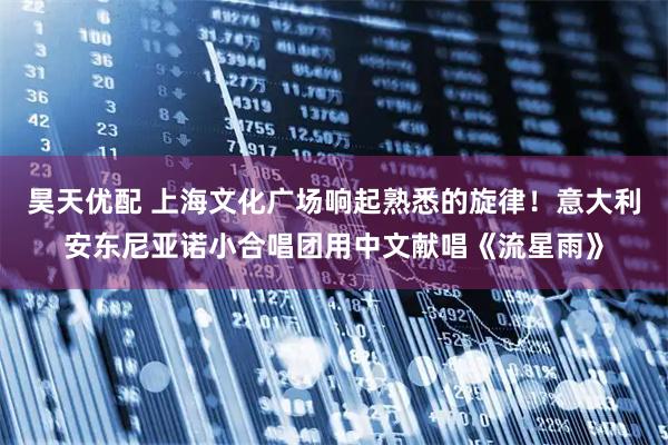 昊天优配 上海文化广场响起熟悉的旋律！意大利安东尼亚诺小合唱团用中文献唱《流星雨》